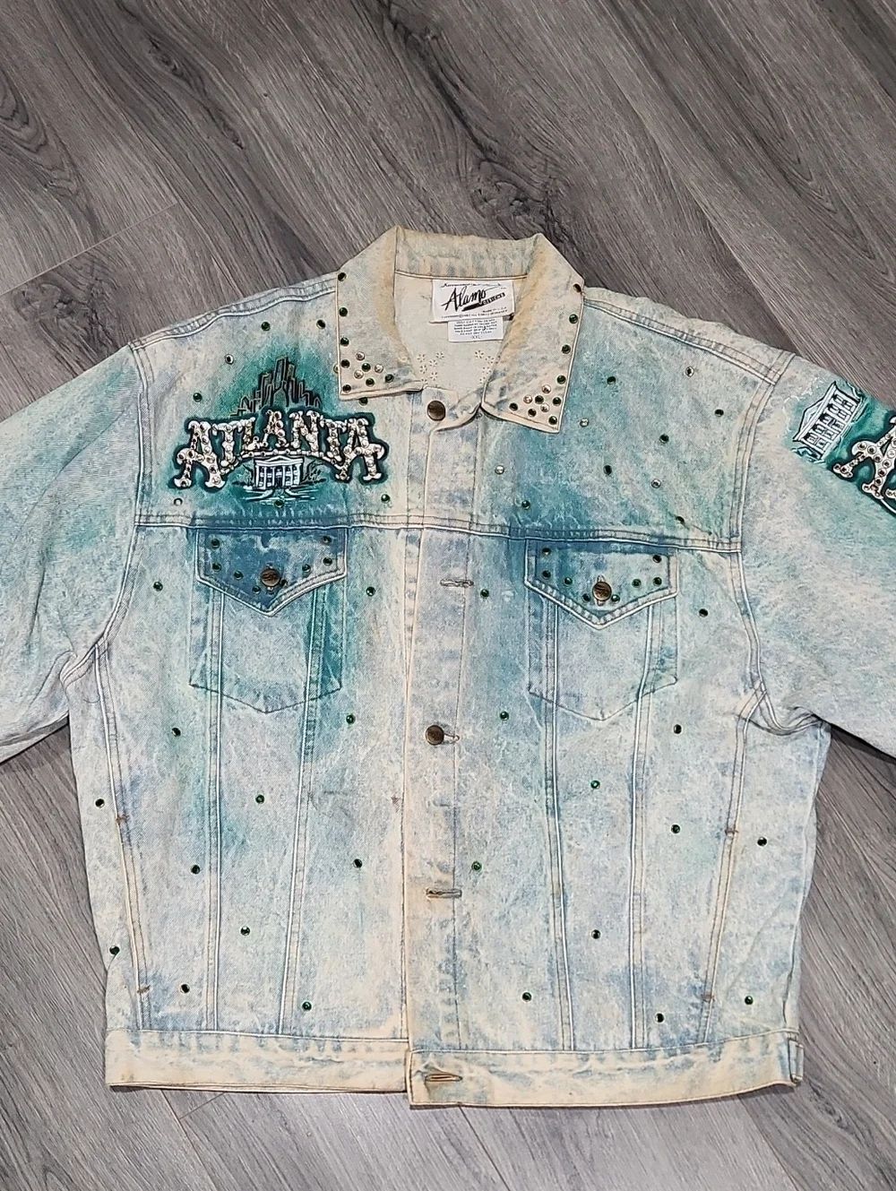 RARE VINTAGE Atlanta Blue Acid Wash Denim Tony Alamo Jacket W/Embellishments